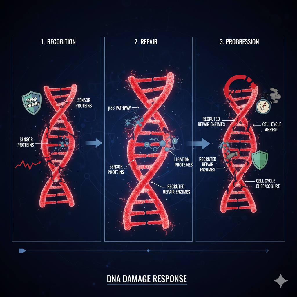 تصویر 3. پاسخ سلولی به آسیب DNA 